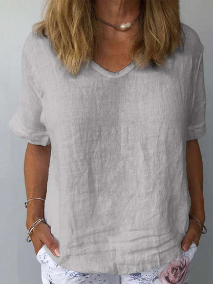 Kira Sommer T-shirt | V-hals, Åndbart Stof til Kvinder 1