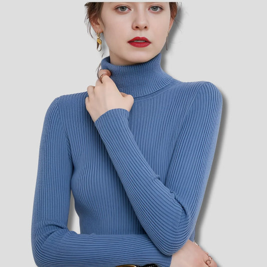 Rosa | Rib-knit turtleneck blouse with a close fit