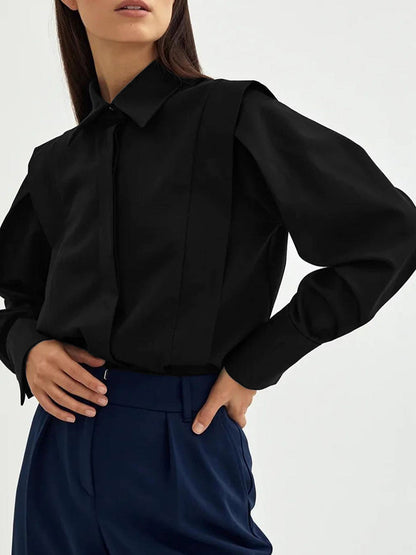 Klara Klassisk Bluse | Polyester, Lige Pasform, Krave 7