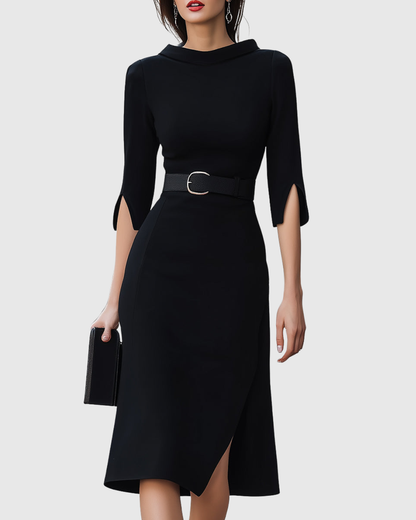 Klara Midikjole | Sort, Tidløs Elegance 0