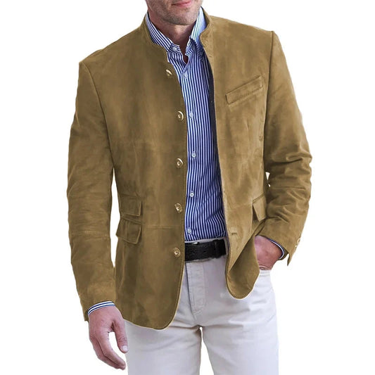 Yngve | Jacket with stand collar, button closure and flap pockets