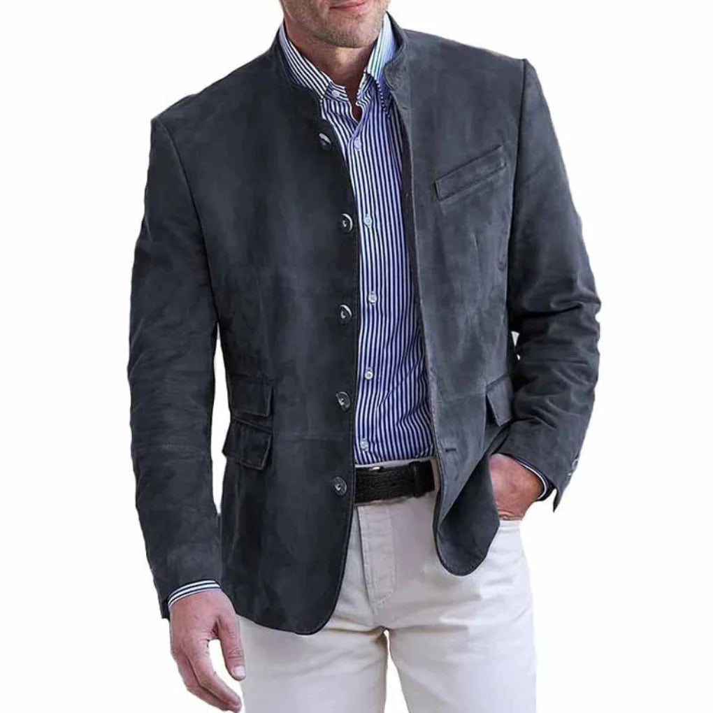Yngve | Jacket with stand collar, button closure and flap pockets