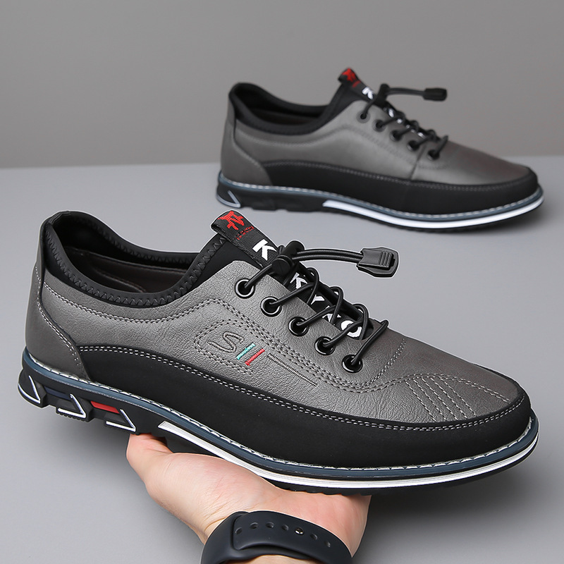 Egil | Lave sneakers med elastiksnørebånd og profileret sål