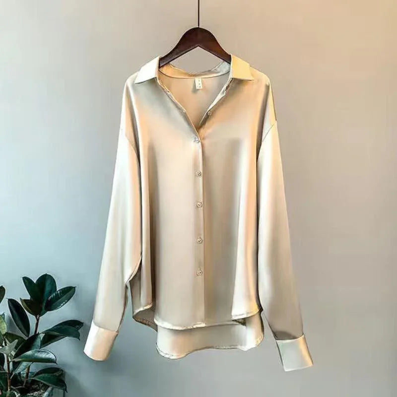Livia Langærmet Bluse | Button-Down, Hi-Lo Søm 0