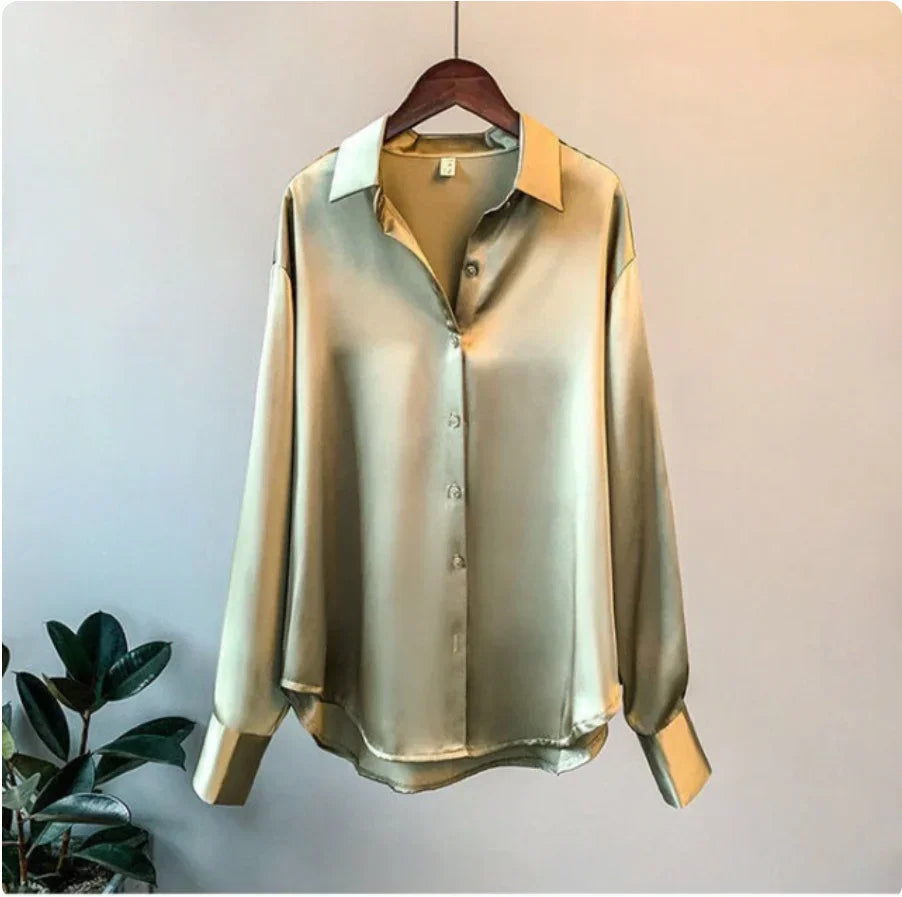 Livia Langærmet Bluse | Button-Down, Hi-Lo Søm 2