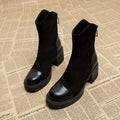 Luna Ankelstøvler Dame | Chunky Blokhæl, Lynlås, Mid-Calf