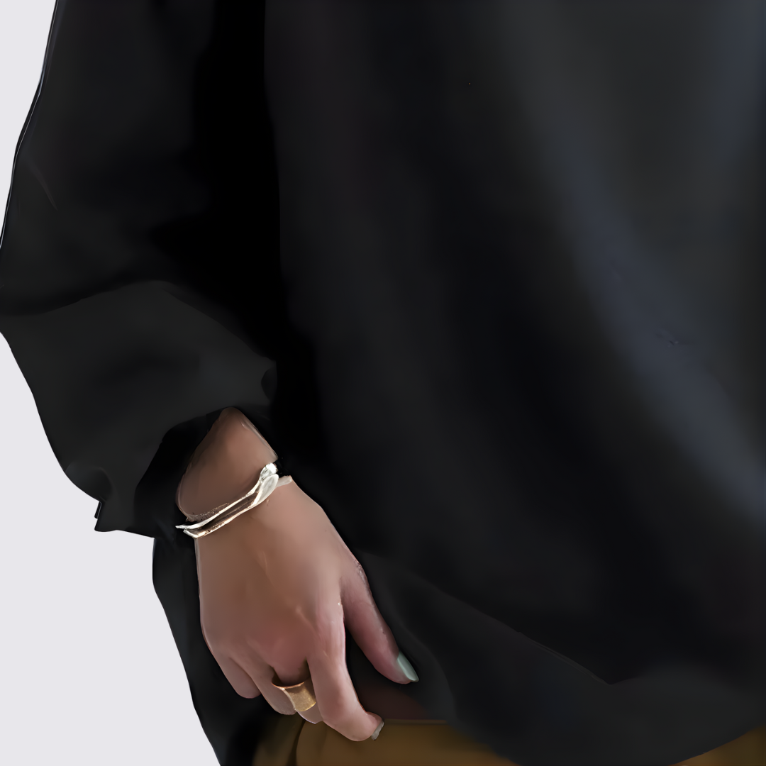 Luna Oversize Bluse | Langærmet, Mock Neck Design 4