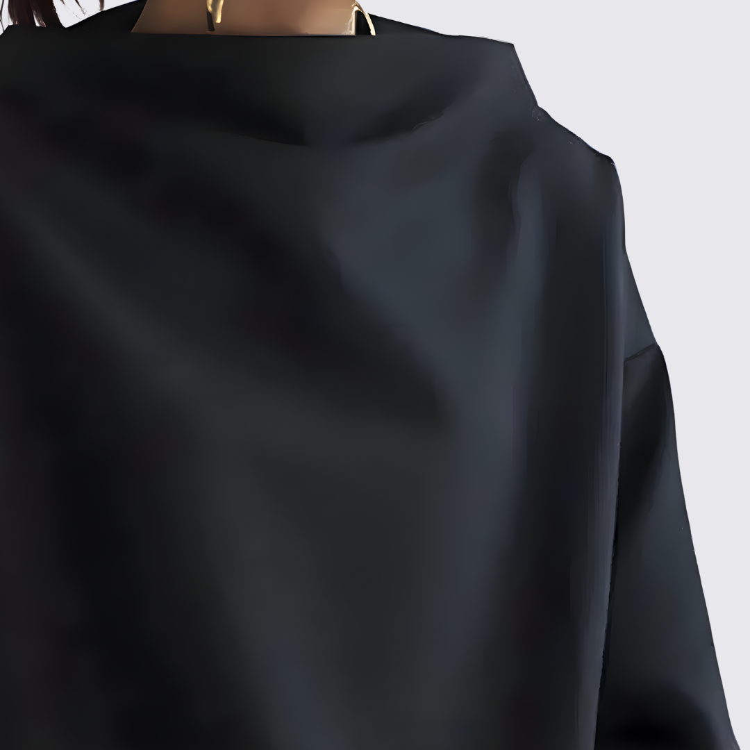 Luna Oversize Bluse | Langærmet, Mock Neck Design 5