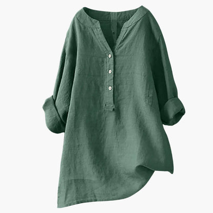 Luna Skjorte Dame | Langærmet, Hi-Low Design, V-Udskæring 0