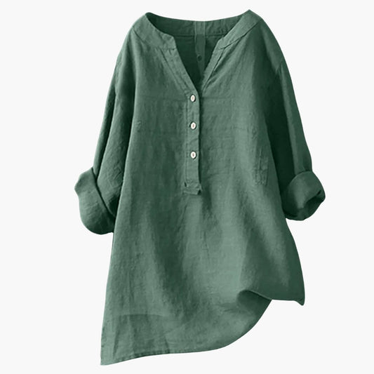 Luna Skjorte Dame | Langærmet, Hi-Low Design, V-Udskæring 0