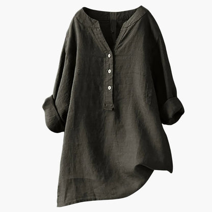 Luna Skjorte Dame | Langærmet, Hi-Low Design, V-Udskæring 1