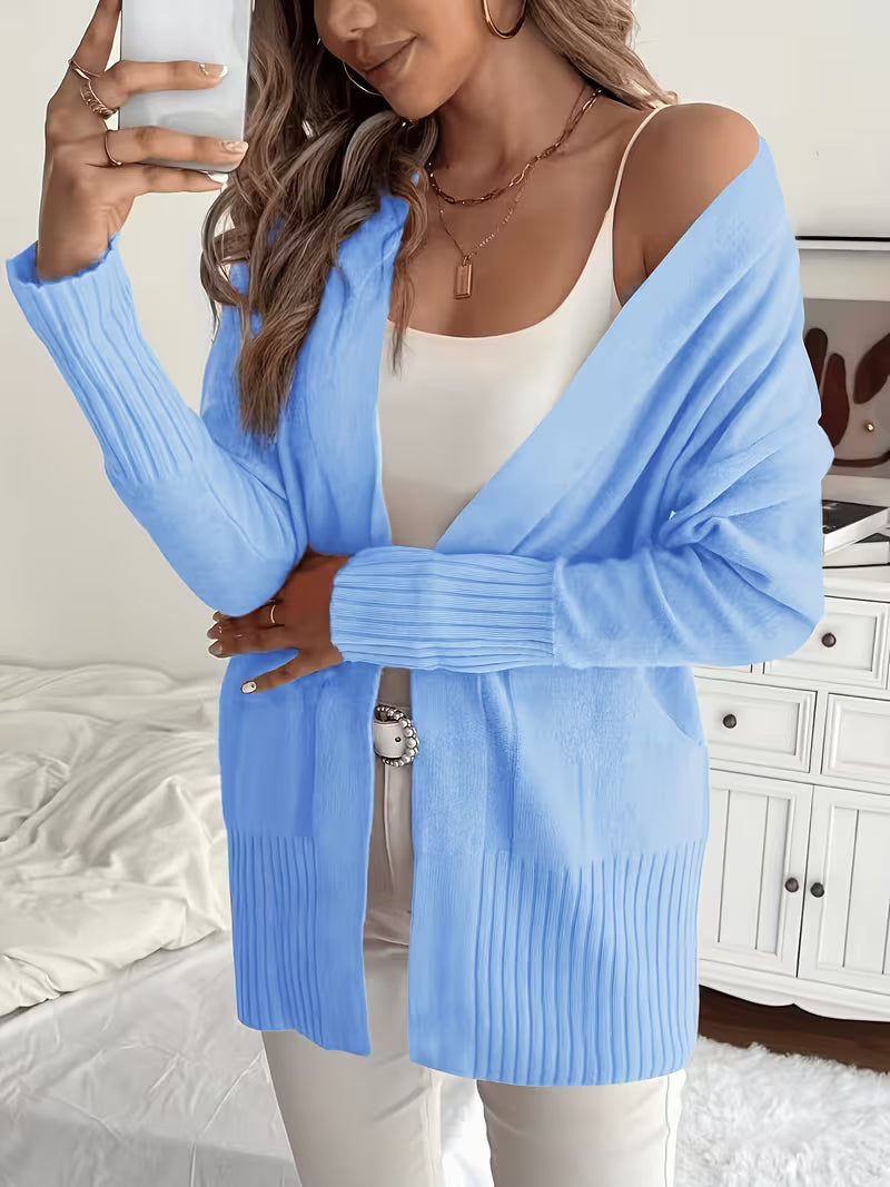 Luna Strik Cardigan | Åben Front, Mellemlang, Ribkanter 3