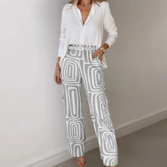 Luxe Kvinde Sæt | Todelt, Geometrisk Print 0