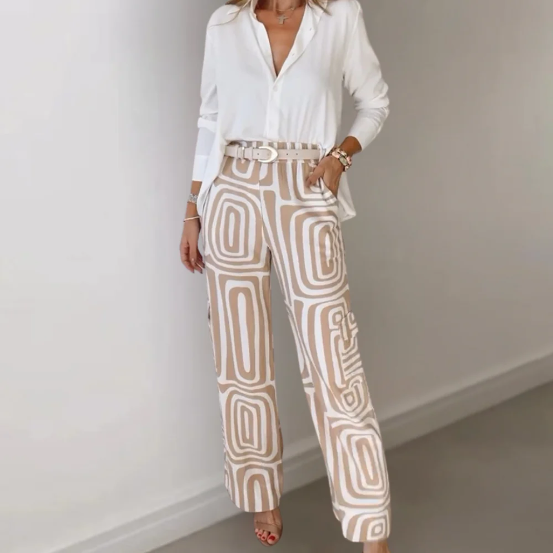 Luxe Kvinde Sæt | Todelt, Geometrisk Print 1