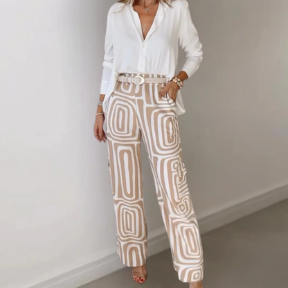 Luxe Kvinde Sæt | Todelt, Geometrisk Print 1