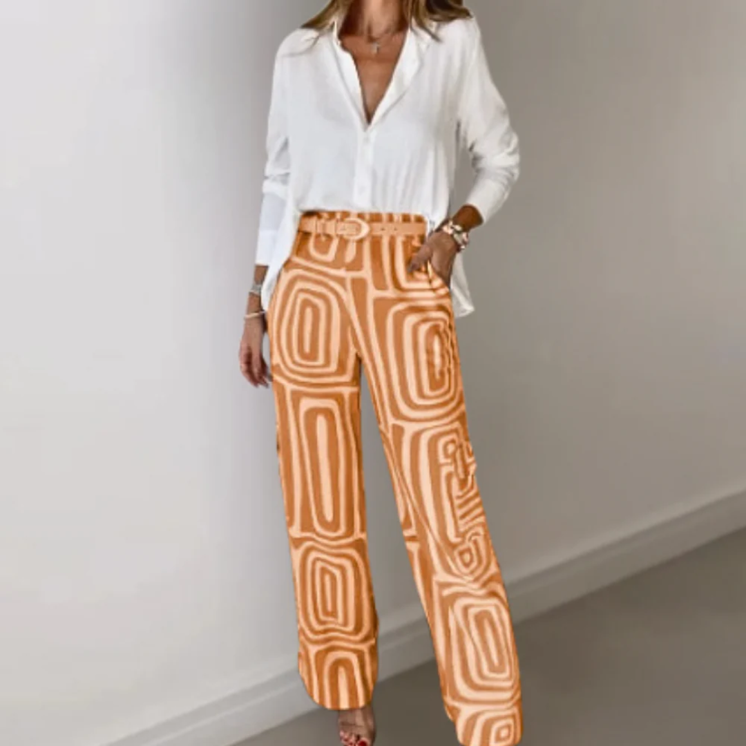 Luxe Kvinde Sæt | Todelt, Geometrisk Print 2