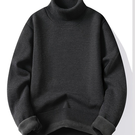 Lasse | Sweater med høj rullekrave i ribstrik