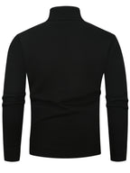 Maxwell højhalset sweater bagfra i sort med høj ribstrikket krave