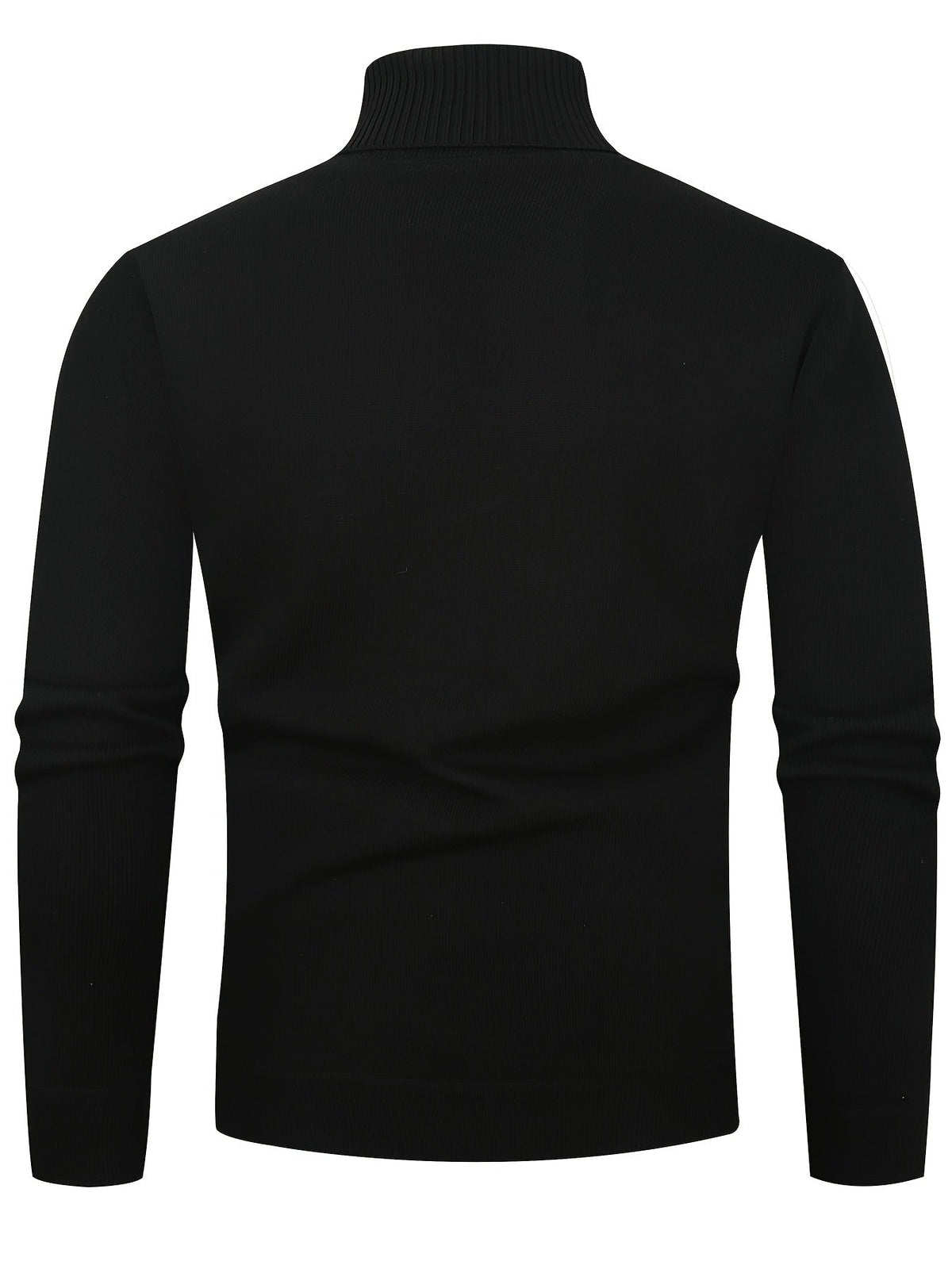 Maxwell højhalset sweater bagfra i sort med høj ribstrikket krave