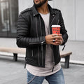 Milo Læderjakke Herre | Polstret Biker-Design, Quiltet, Tætsiddende Pasform