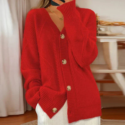 Mira Cardigan Dame | Kabelstrik, Oversized Fit, Knaplukning 2