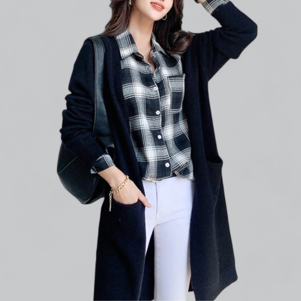 Mira Cardigan Dame | Lang Oversize, Cashmere-Blend 2
