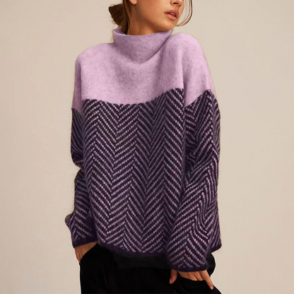 Nora Uldtrøje Dame | Faux Cashmere, Struktureret Rullekrave 3