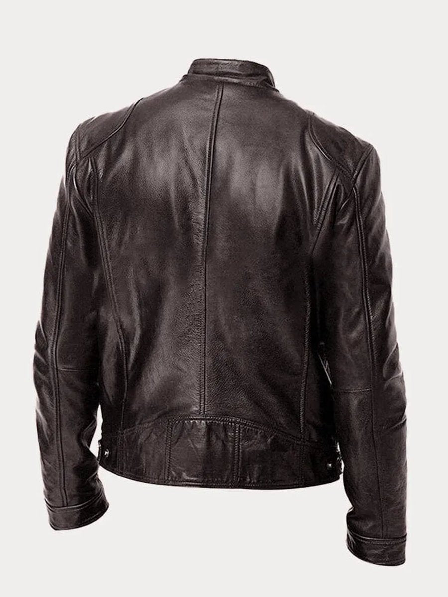 Odin Herre Jakke | Quilted Læderlook, Slank Pasform 3