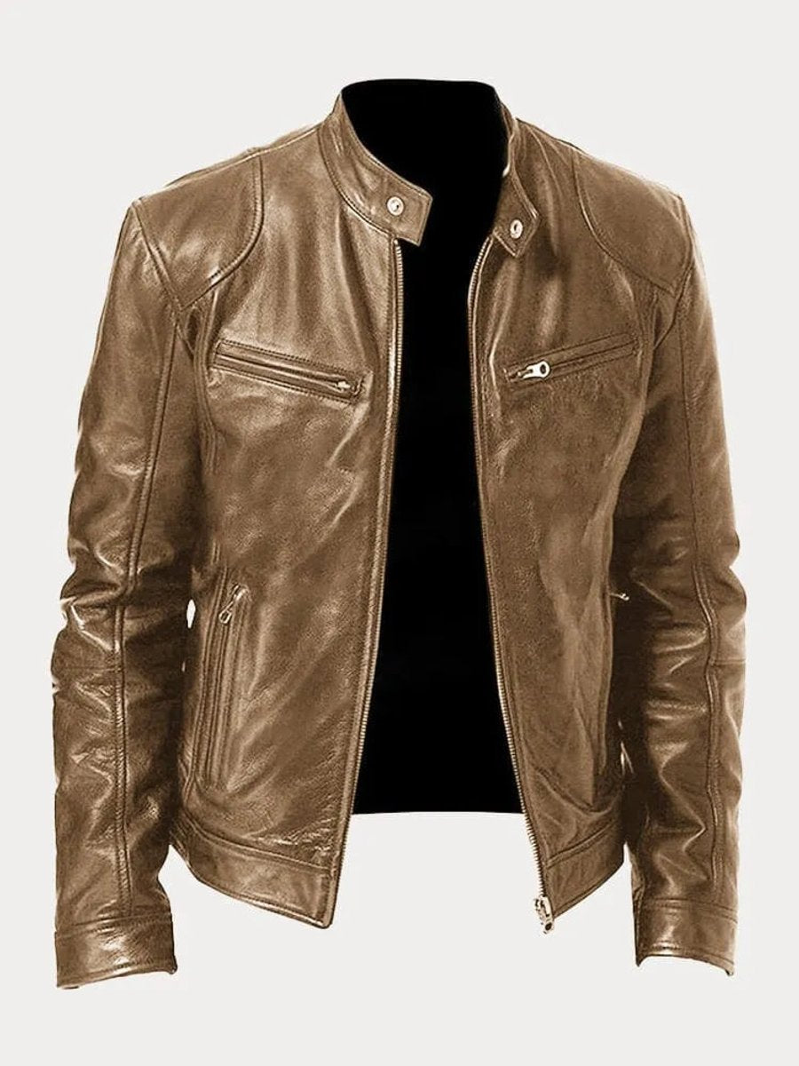 Odin Herre Jakke | Quilted Læderlook, Slank Pasform 5