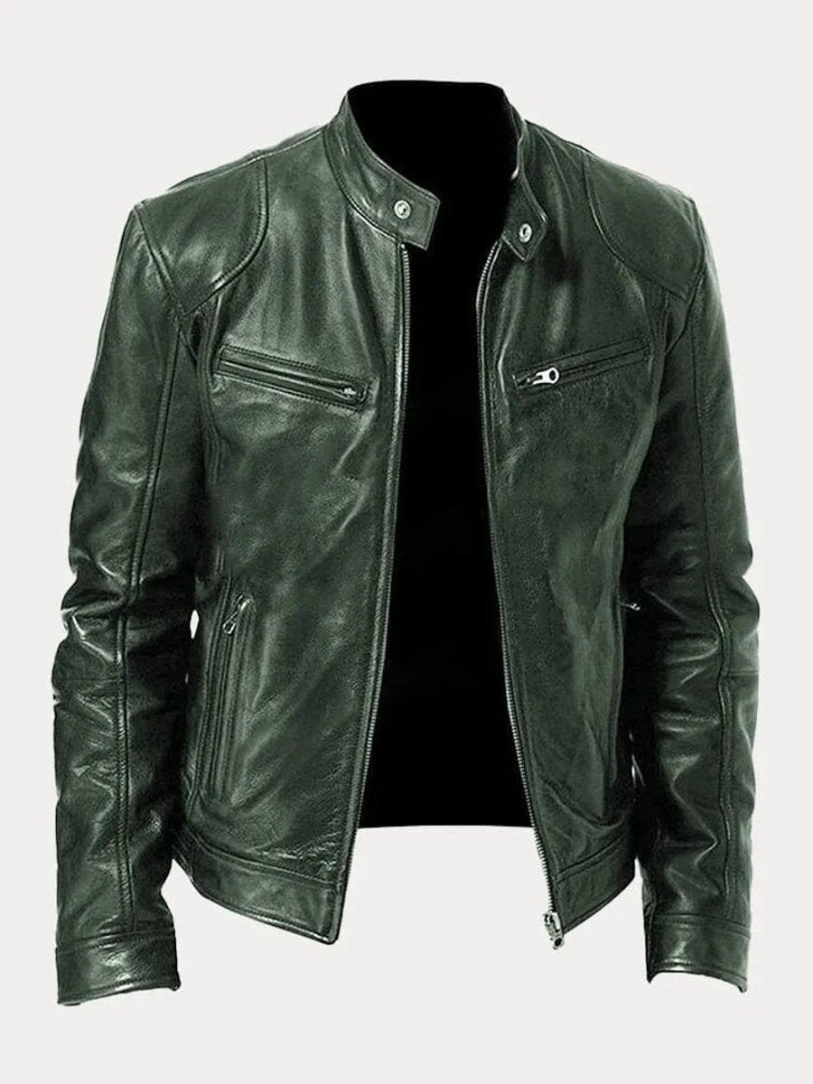 Odin Herre Jakke | Quilted Læderlook, Slank Pasform 7
