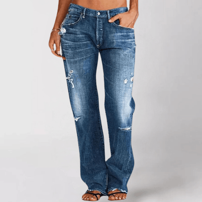 Olina Baggy Jeans | Vide Ben, Distressed Denim til Dame 1