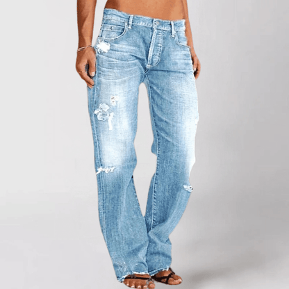 Olina Baggy Jeans | Vide Ben, Distressed Denim til Dame 4