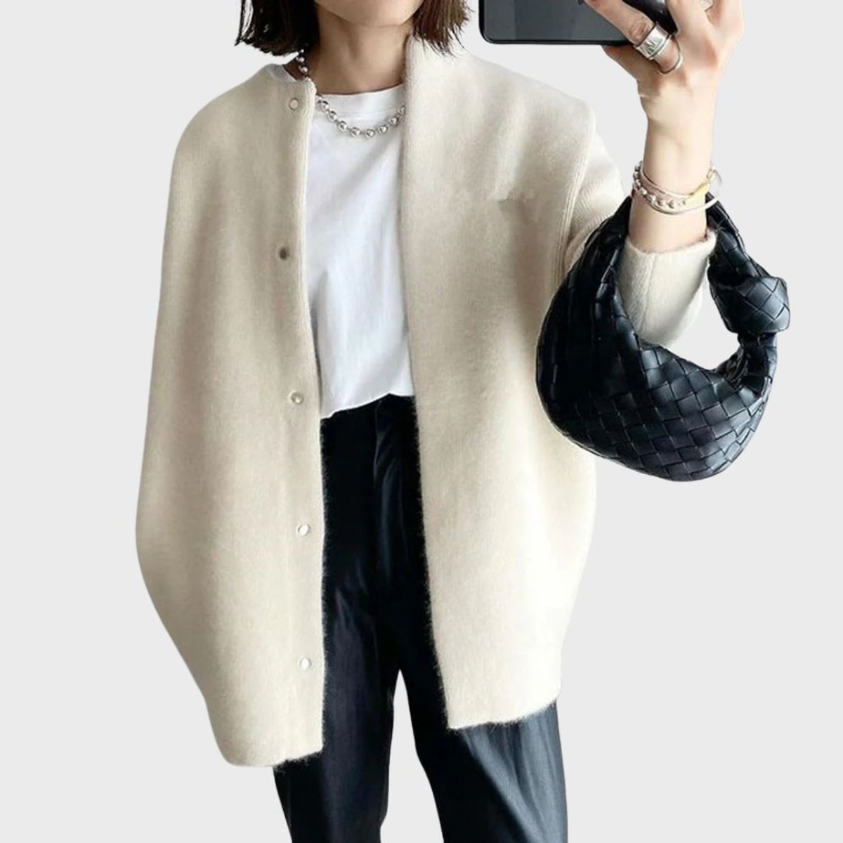Olivia Cardigan Dame | Oversized Cashmere med Trykknapper 2