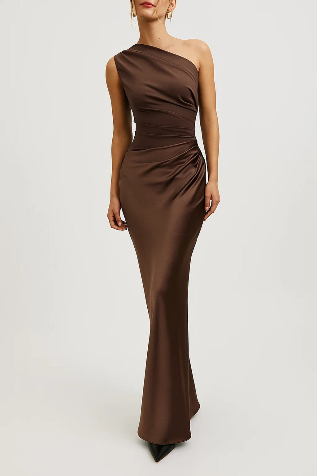 Opal Aften-Maxikjole | One Shoulder, Fitted Column Silhuet 0