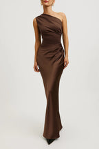 Opal Aften-Maxikjole | One Shoulder, Fitted Column Silhuet 0