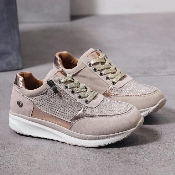 Naja | Wedge Sneakers with Zipper and Studs