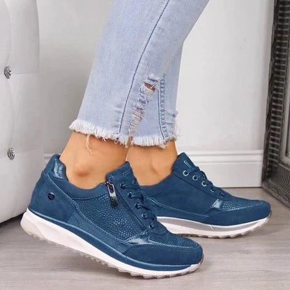 Naja | Wedge Sneakers with Zipper and Studs
