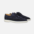 Oscar Herre Loafers | Ruskindslook, Justerbare Snørebånd, Hvid Gummisål