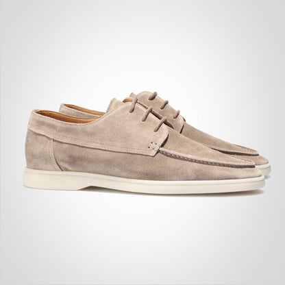 Oscar Herre Loafers | Ruskindslook, Justerbare Snørebånd, Hvid Gummisål 2
