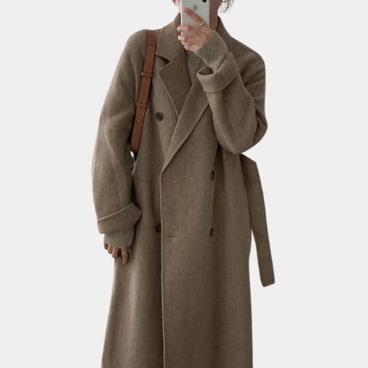 Rigmor | Oversized double-breasted coat with tie belt