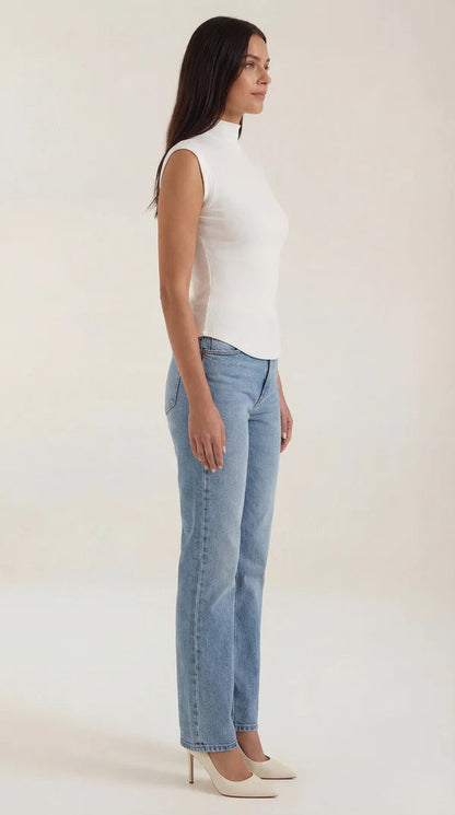 Rina Ribbet Top | Figursyet, Langærmet, Ribstrikket 7