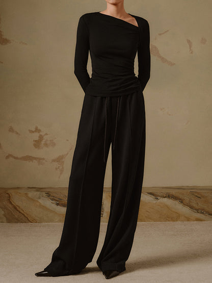 Rina Ribstrikket Skjorte | Slim Fit, Asymmetrisk Halsudskæring 2