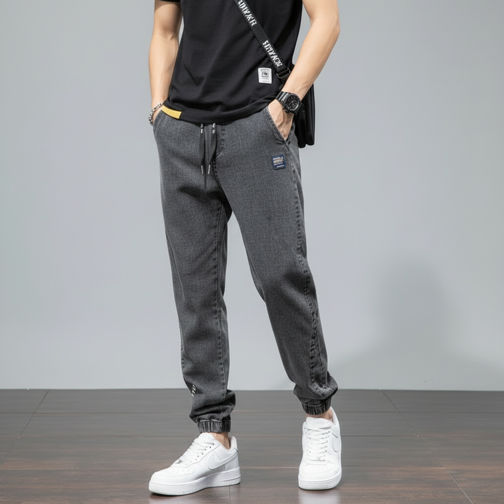 Riven Jogger Jeans | Blødt Vasket Denim, Relaxed Fit 0