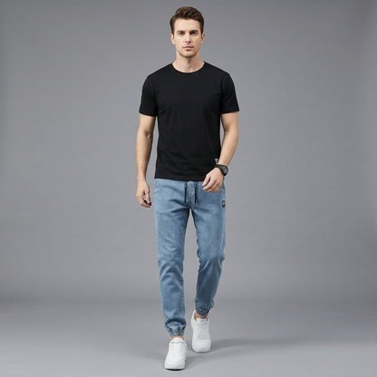 Riven Jogger Jeans | Blødt Vasket Denim, Relaxed Fit 1