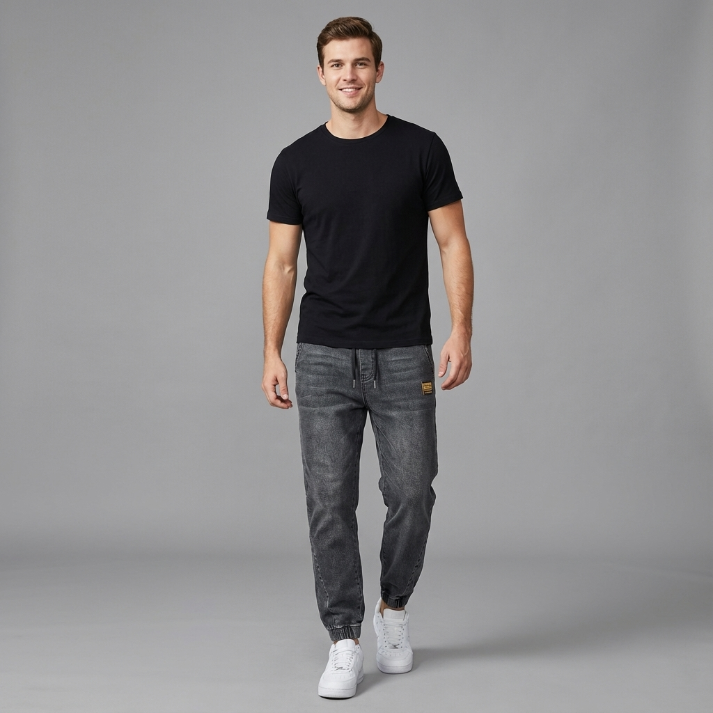 Riven Jogger Jeans | Blødt Vasket Denim, Relaxed Fit 7