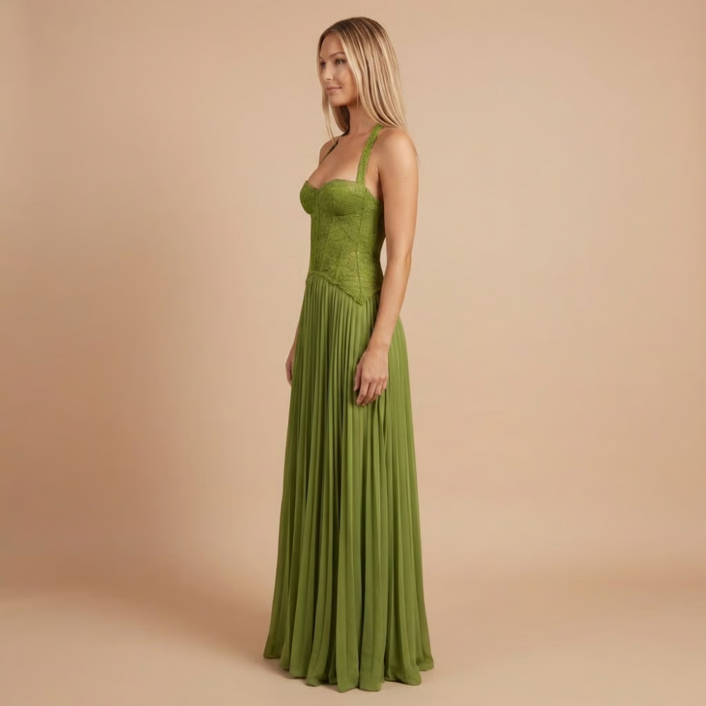 Sienna Maxikjole | Korsetstil, Plisseret, Sweetheart Halsudskæring 1
