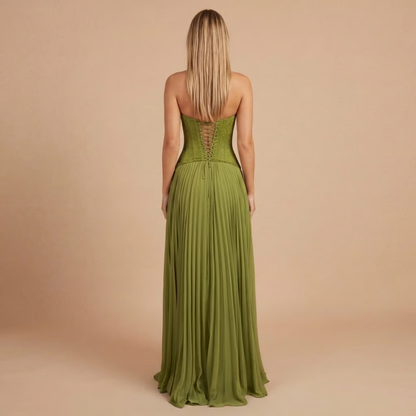 Sienna Maxikjole | Korsetstil, Plisseret, Sweetheart Halsudskæring 2