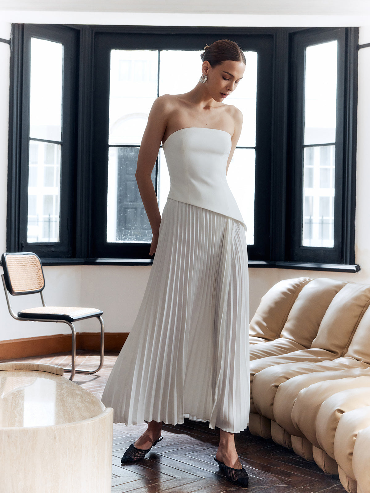 Sienna Maxikjole | Sculpted Plisseret Slim Fit med Sidesplit 4