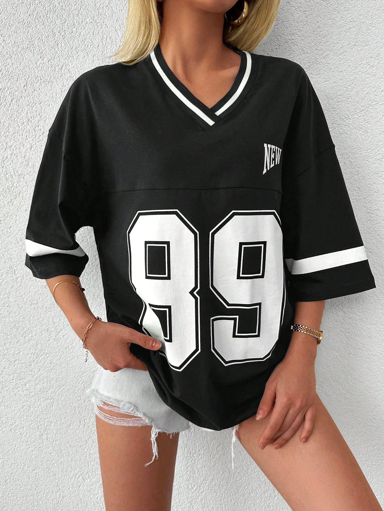 Sienna Sports T-shirt | Oversized, New York Print 0