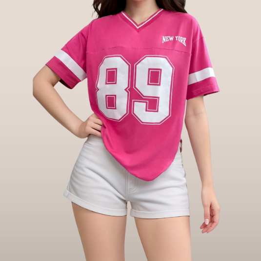 Sienna Sports T-shirt | Oversized, New York Print 1